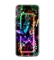 Huawei Y6s Kılıf Silikon Desen Özel Seri Butterfly Neon 1684
