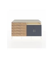 Kronos Konsol 2 Raflı 5 Çekmeceli 2 Kapaklı 176x59x99 Aytaşı-Antrasit/Çam