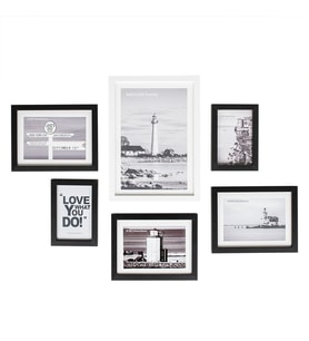 Porsima DHZ90055 Renkli Ahşap Modern Dekoratif 6 Parça Fotoğraf Çerçevesi Masa Duvar Fotoğraf Çerçevesi