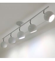 Rsylight Retro Beyaz 180 Derece Hareketli Modern Spor 5 Li Led spot Avize Günışığı Ampullü