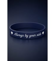 Kadın Erkek Silikon Bileklik Always By Your Side (Her Zaman Yanında) Yazılı Esnek Bileklik - Hediye