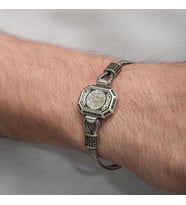 İnşirah Suresi Hat Yazılı 925 Ayar Gümüş Erkek Bileklik