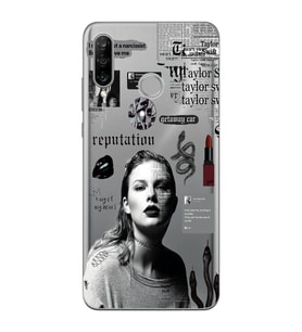 Huawei P30 Lite Uyumlu Taylor Swift Desenli Şeffaf Telefon Kılıfı