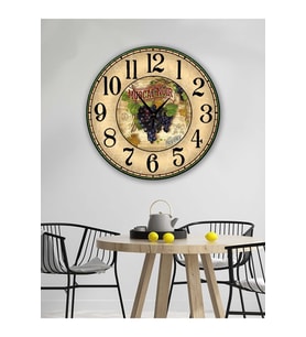 BİLGE LAZER Retro Tasarımlı Duvar Saati 35x35 Cm (Çok Renkli)