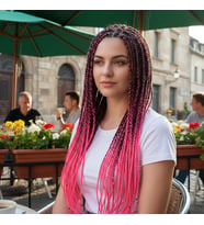 Afrika Örgüsü Ve Rasta İçin Sen Ombreli / Siyah / Neon Pembe