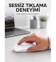 Şarjlı Wireless Mouse Bluetooth Çift Modlu Sessiz Yüksek Hassasiyetli Fare