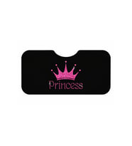 OEM "Princess" Yazılı Pembe Taçlı Siyah Katlanabilir Ön Cam Güneşliği