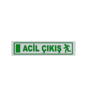 Acil Çıkış Sticker - Acil Çıkış Fosforlu Sticker (16 X 3,5 Cm) (495652190)