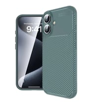 iPhone 16 Kılıf Auto Focus Karbon Kapak - Koyu Yeşil