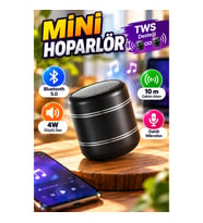 Mini Silindir Bluetooth Hoparlör 4W – Bluetooth 5.0, 10 m Çekim, TWS ve Mikrofon