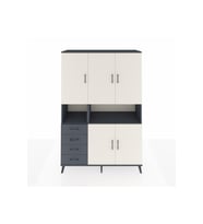 Hyperion Dolap 7 Raflı 4 Çekmeceli 5 Kapaklı 132x44x195 Antrasit-Aytaşı/Antrasit