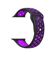 Watch Siyah-Mor Nike Kordon 42-44 mm Esnek Silikon Delikli Şık Tasarım