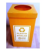 Çevre Dostu Sarı Plastik Atık Kutusu, Pratik ve Şık Tasarım