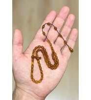 Özel İşçilik Mini Boy 45 Habbeli Ateş Kehribar Tesbih