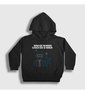 Presmono Unisex Çocuk Siyah Neon Pubg Kapüşonlu Sweatshirt 30543tt