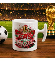 BK Gift Fas Taraftar Temalı Dünya Futbol Kupası Tasarımlı Hammer Kupa Bardak