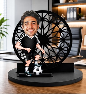 Kişiye Özel Karikatürlü Futbolcu Biblo Fotoğraf Tasarımlı, Futbol Tutkunlarına Özel Masaüstü Hediye