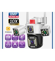 8MP 3 Kameralı WiFi Güvenlik Kamerası Sirenli Otomatik Takip, 360° Kontrol