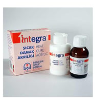 İntegra Sıcak Damak Akriliği Diş Hekimliği Fakültesi Öğrencileri İçin  80 gr Akrilik + 50 ml Likit