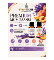 Premium Mum Esansı 5 cc 2'li Set - Lavanta, Şeftali - Soya Wax, Parafin, Jel Wax ve Bal Mumu Uyumlu BKFAB2LVSF5