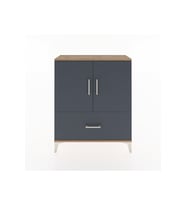 Arges Şifonyer 2 Raflı Tek Çekmeceli 2 Kapaklı 88x30x106 Çam-Antrasit