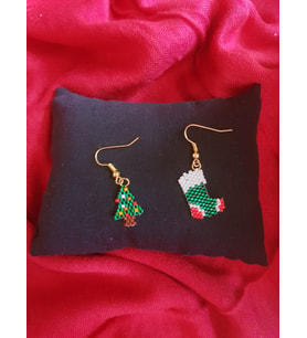 Miyuki Boncuk El Yapımı Minik Çam Ağacı Ve Çorap Yılbaşı Christmas Noel