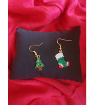 Miyuki Boncuk El Yapımı Minik Çam Ağacı Ve Çorap Yılbaşı Christmas Noel