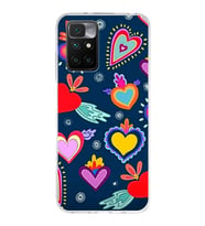 PrintiFy Xiaomi Redmi 10 2022 ile Uyumlu 1mm Slim Fit Retro Renkler 3 Baskılı Şeffaf  Kılıf