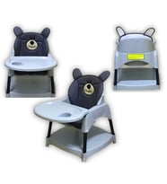 Jusso Bear Sevimli Ayı Mama Sandalyesi Kılıfı (Gri)