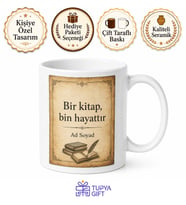 Eski Kitap Sayfası Tasarımlı Edebi Hediye Kupa Kitaplık Köşesi Eşlikçisi Bardak
