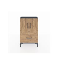 Arges Komodin 2 Raflı Tek Çekmeceli 2 Kapaklı 60x30x96 Antrasit-Çam