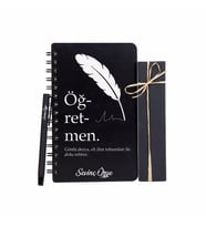 Öğretmen Tasarımlı İsme Özel Ahşap Defter-Kalem Seti