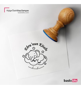 Fil Kişiye Özel Kitap Damgası Kitap Mührü Kaşe Kitap Mühür Özel Damga 377