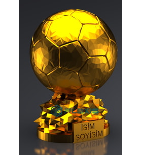 İSMİNİZE ÖZEL FIFA BALLON D'OR MAKETİ GOLD KAPLAMA 20 CM BOY DEKOR HEDİYELİK