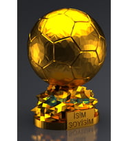 İSMİNİZE ÖZEL FIFA BALLON D'OR MAKETİ GOLD KAPLAMA 20 CM BOY DEKOR HEDİYELİK