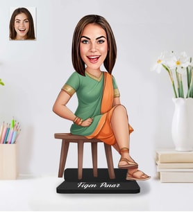 Kişiye Özel Hint Konsept Kadın Model Ahşap Biblo-45