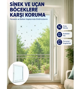 Pencere ve Balkon İçin Tek Kanatlı Kolay Takılan Sineklik