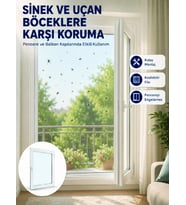 Pencere ve Balkon İçin Tek Kanatlı Kolay Takılan Sineklik