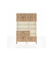 Arges Dolap 10 Raflı Tek Çekmeceli 6 Kapaklı 132x30x195 Aytaşı-Çam/Çam
