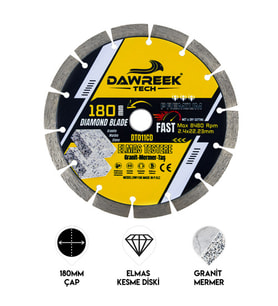 180mm Premium Segmentli Turbo Elmas Testere (Granit-Mermer-Taş)