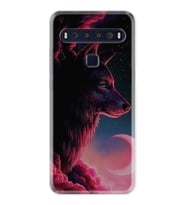 TCL 10L 10 Plus 10SE 20E 20SE 30SE L7 Kılıf Desemli Silikon Wolf and Moon 1380