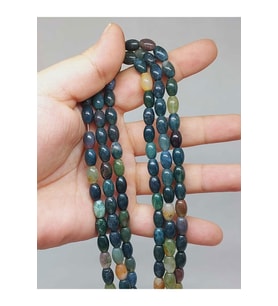 Bileklik Boy Akik Taşı Arpa Kesim Yarım Dizi 6*8.5mm (49998) (18CM UZUNLUĞUNDADIR)