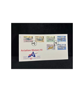 1997 Jersey Havacılık Temalı İlk Gün Zarfı Jersey Aviation History VI FDC