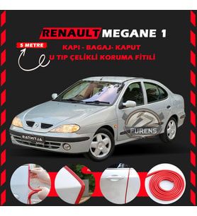 Renault Megane 1 Oto Araç Kapı Koruma Fitili 5metre Parlak Kırmızı Renk