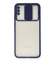 Newface Samsung Galaxy A11 Kılıf Palm Buzlu Kamera Sürgülü Silikon - Lacivert