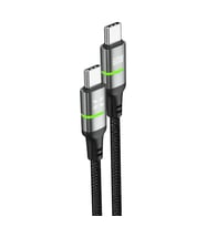Xenon Smart Type C Hızlı Şarj Kablosu  Type-C to Type-C60W480 Mbps1.2mPD Örgü Led Gösterge(X6421) (A.Siyah)