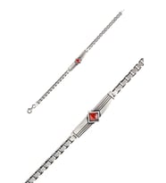 Yakut Taşlı 925 Ayar Gümüş Zincir Bileklik 201022355