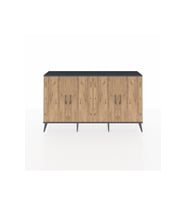 Arges Konsol 4 Raflı 4 Kapaklı 176x30x99 Antrasit-Çam
