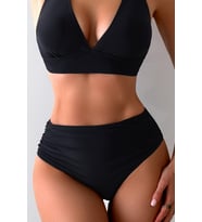 Angelsin Yandan Büzgülü Şık Bikini Altı (Siyah)