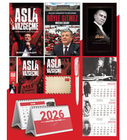 Asla Vazgeçme - Ayraç - Kartpostal - Poster - Böyle Gitmez -  2026 Ajanda Gazi Paşa - İmza Duvar Takvimi - Masa Takvimi